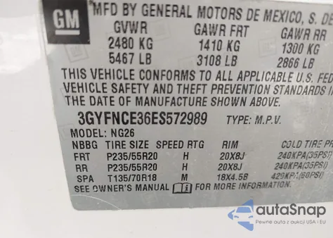 2014 Cadillac Srx Performance Collection из США, поврежденный, VIN 3GYFNCE36ES572989